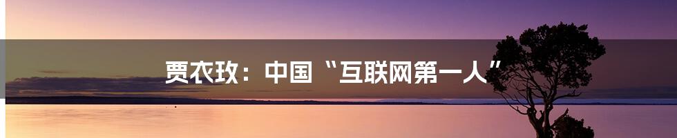 贾衣玫：中国“互联网第一人”