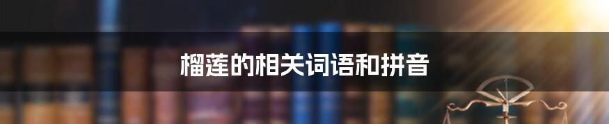 榴莲的相关词语和拼音