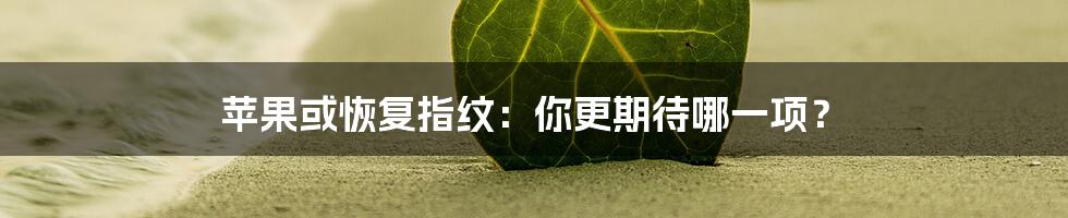 苹果或恢复指纹：你更期待哪一项？