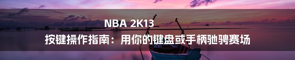 NBA 2K13 按键操作指南：用你的键盘或手柄驰骋赛场