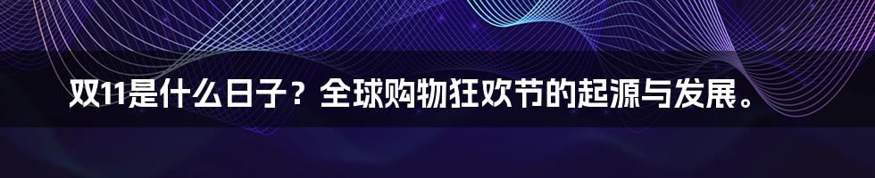 双11是什么日子？全球购物狂欢节的起源与发展。