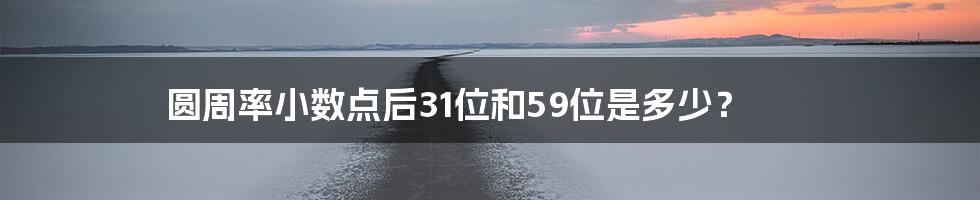 圆周率小数点后31位和59位是多少？