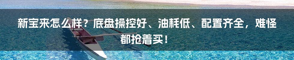 新宝来怎么样？底盘操控好、油耗低、配置齐全，难怪都抢着买！