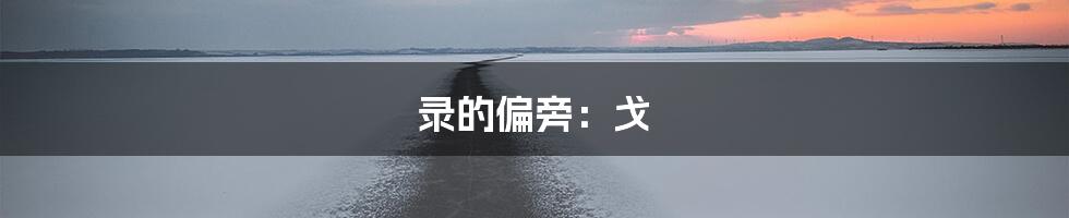 录的偏旁：戈