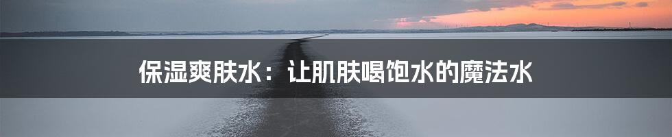 保湿爽肤水：让肌肤喝饱水的魔法水