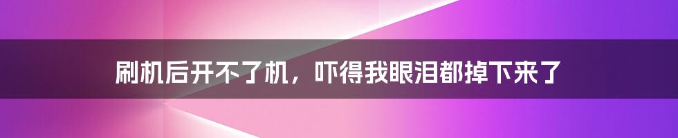 刷机后开不了机，吓得我眼泪都掉下来了