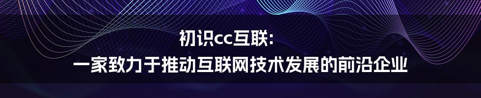 初识cc互联: 一家致力于推动互联网技术发展的前沿企业