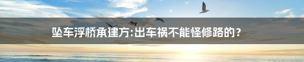 坠车浮桥承建方:出车祸不能怪修路的？