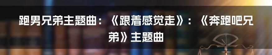 跑男兄弟主题曲：《跟着感觉走》：《奔跑吧兄弟》主题曲