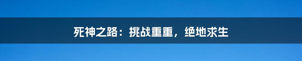 死神之路：挑战重重，绝地求生