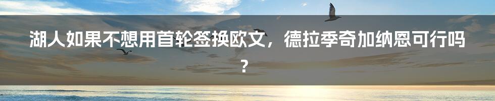 湖人如果不想用首轮签换欧文，德拉季奇加纳恩可行吗？