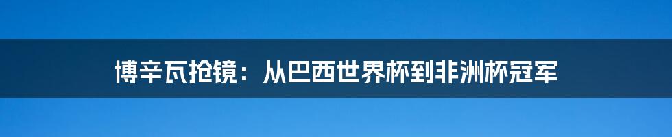 博辛瓦抢镜：从巴西世界杯到非洲杯冠军