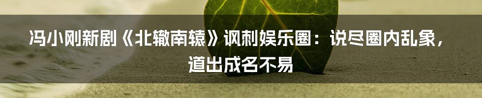 冯小刚新剧《北辙南辕》讽刺娱乐圈：说尽圈内乱象，道出成名不易