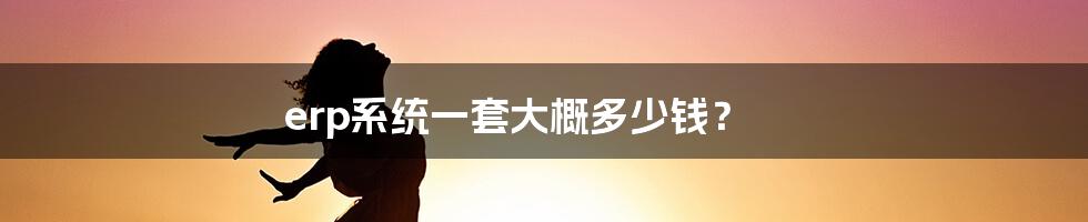 erp系统一套大概多少钱？