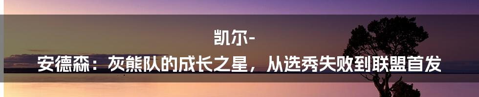 凯尔-安德森：灰熊队的成长之星，从选秀失败到联盟首发