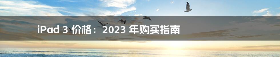 iPad 3 价格：2023 年购买指南