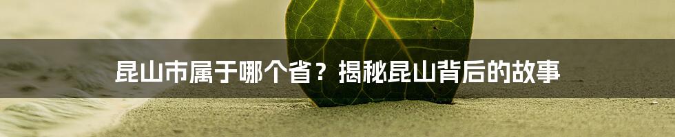 昆山市属于哪个省？揭秘昆山背后的故事