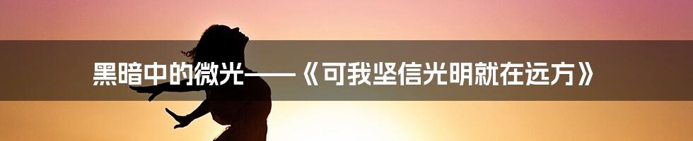 黑暗中的微光——《可我坚信光明就在远方》