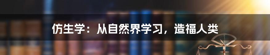 仿生学：从自然界学习，造福人类