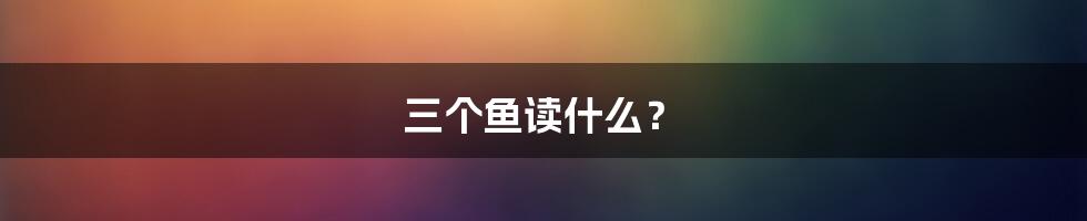 三个鱼读什么？