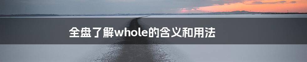 全盘了解whole的含义和用法