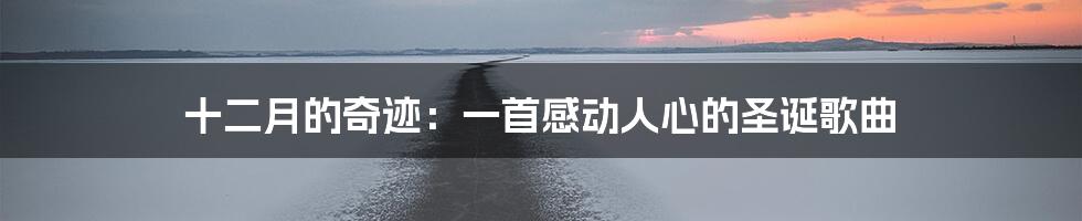 十二月的奇迹：一首感动人心的圣诞歌曲