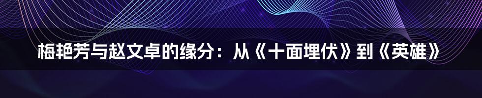 梅艳芳与赵文卓的缘分：从《十面埋伏》到《英雄》