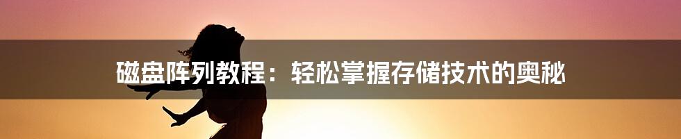 磁盘阵列教程：轻松掌握存储技术的奥秘