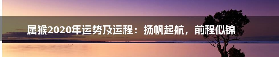 属猴2020年运势及运程：扬帆起航，前程似锦