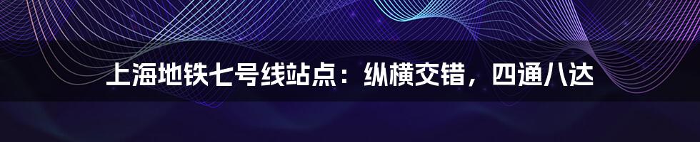 上海地铁七号线站点：纵横交错，四通八达