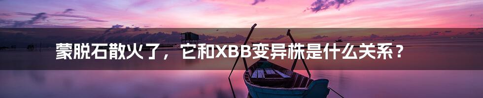 蒙脱石散火了，它和XBB变异株是什么关系？