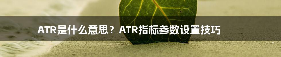 ATR是什么意思？ATR指标参数设置技巧