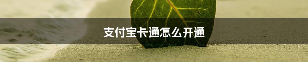 支付宝卡通怎么开通