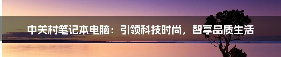 中关村笔记本电脑：引领科技时尚，智享品质生活