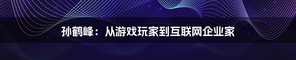 孙鹤峰：从游戏玩家到互联网企业家