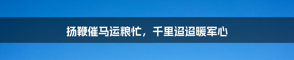 扬鞭催马运粮忙，千里迢迢暖军心