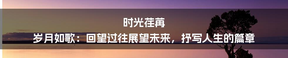 时光荏苒 岁月如歌：回望过往展望未来，抒写人生的篇章