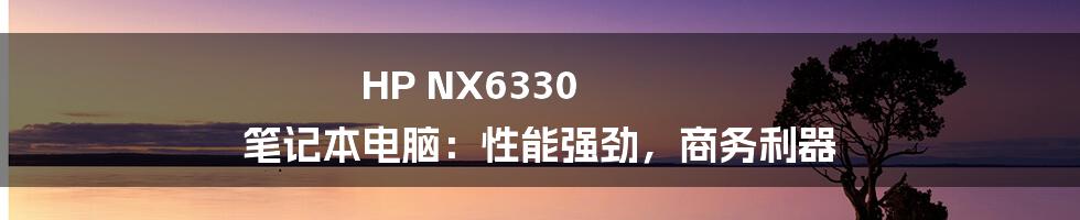 HP NX6330 笔记本电脑：性能强劲，商务利器