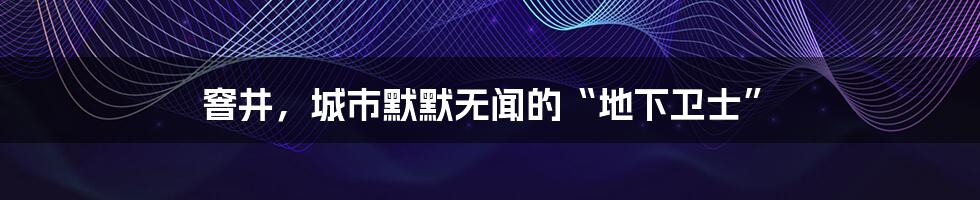 窨井，城市默默无闻的“地下卫士”