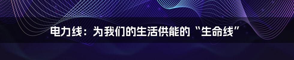 电力线：为我们的生活供能的“生命线”