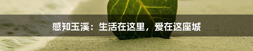 感知玉溪：生活在这里，爱在这座城