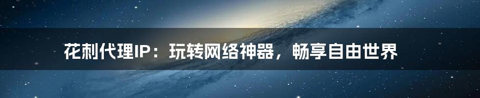 花刺代理IP：玩转网络神器，畅享自由世界