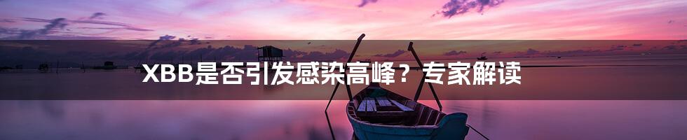 XBB是否引发感染高峰？专家解读