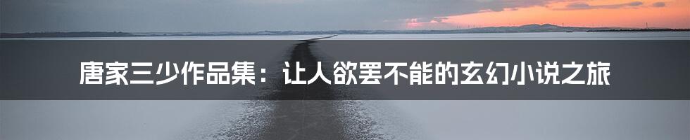 唐家三少作品集：让人欲罢不能的玄幻小说之旅