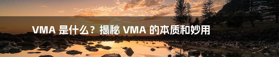 VMA 是什么？揭秘 VMA 的本质和妙用