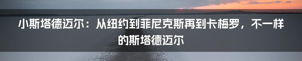 小斯塔德迈尔：从纽约到菲尼克斯再到卡梅罗，不一样的斯塔德迈尔