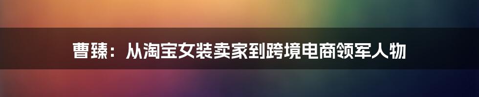 曹臻：从淘宝女装卖家到跨境电商领军人物