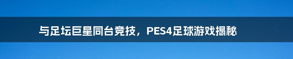 与足坛巨星同台竞技，PES4足球游戏揭秘