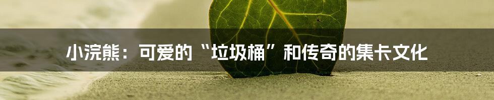 小浣熊：可爱的“垃圾桶”和传奇的集卡文化