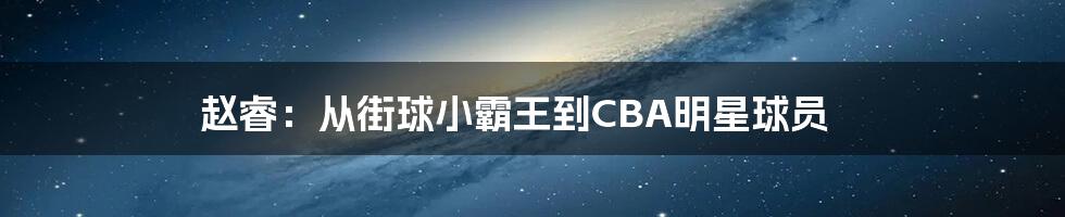 赵睿：从街球小霸王到CBA明星球员